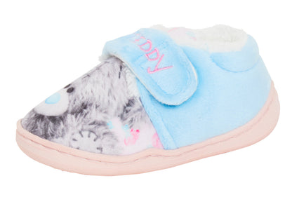 Girls Tatty Teddy Slippers Easy Fasten Kids Me To You Fleece Lined House Shoes