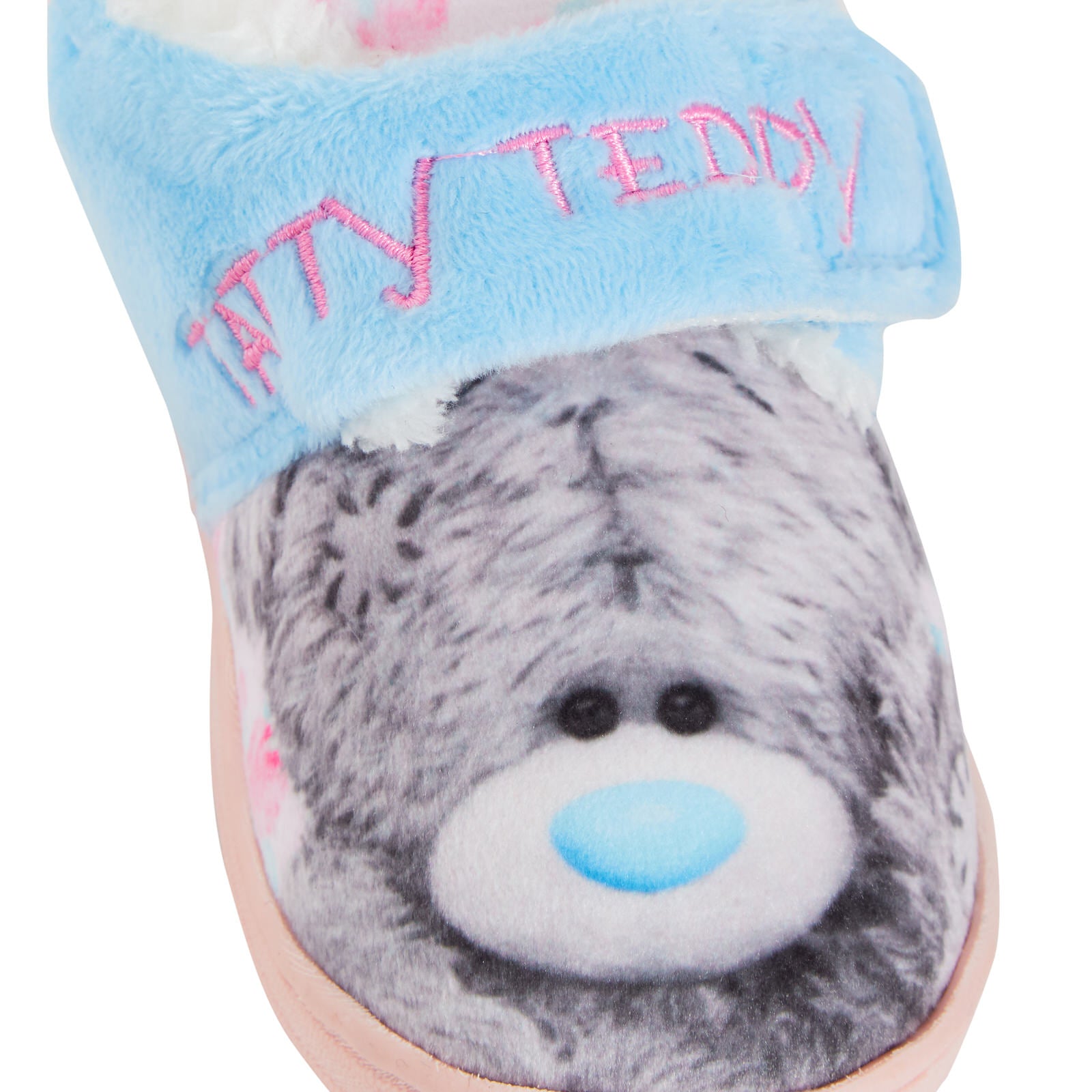 Girls Tatty Teddy Slippers Easy Fasten Kids Me To You Fleece Lined House Shoes
