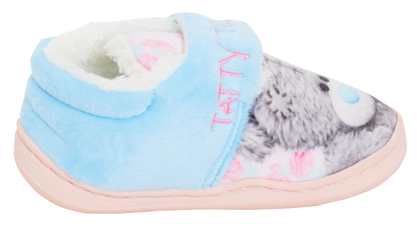 Girls Tatty Teddy Slippers Easy Fasten Kids Me To You Fleece Lined House Shoes