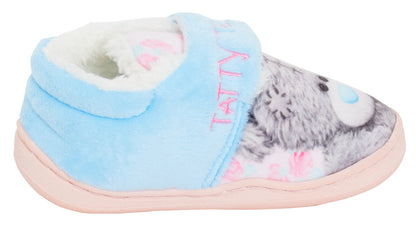 Girls Tatty Teddy Slippers Easy Fasten Kids Me To You Fleece Lined House Shoes