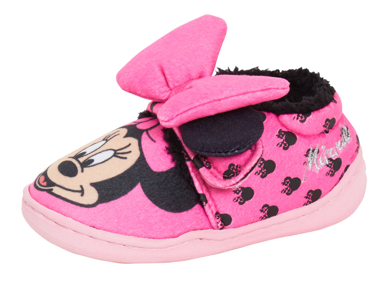 Girls Disney Minnie Mouse Slipper Booties Toddlers First Walkers House Shoes