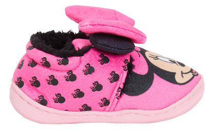 Girls Disney Minnie Mouse Slipper Booties Toddlers First Walkers House Shoes