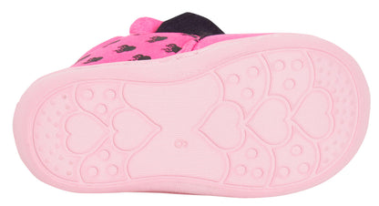 Girls Disney Minnie Mouse Slipper Booties Toddlers First Walkers House Shoes