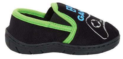 Boys Epic Gamer Slippers Kids Gaming Slip On Mules Warm Fleece Lined House Shoes