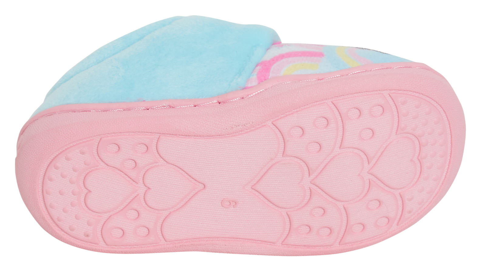Girls Unicorn Slippers Kids Sequin Rainbow Easy Fasten Fleece Lined Indoor Shoes