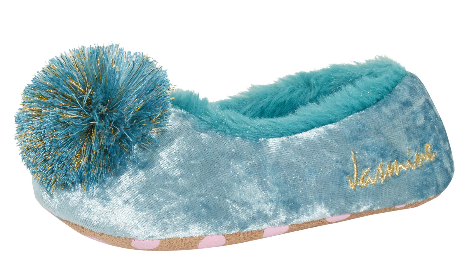 Girls Disney Princess Jasmine Slippers Kids Aladdin Fleece Lined Dress Up Pumps