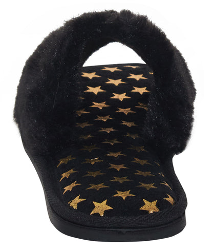 Womens Wonder Woman Slippers Faux Fur Open Toe Slipper Mules Sliders House Shoes