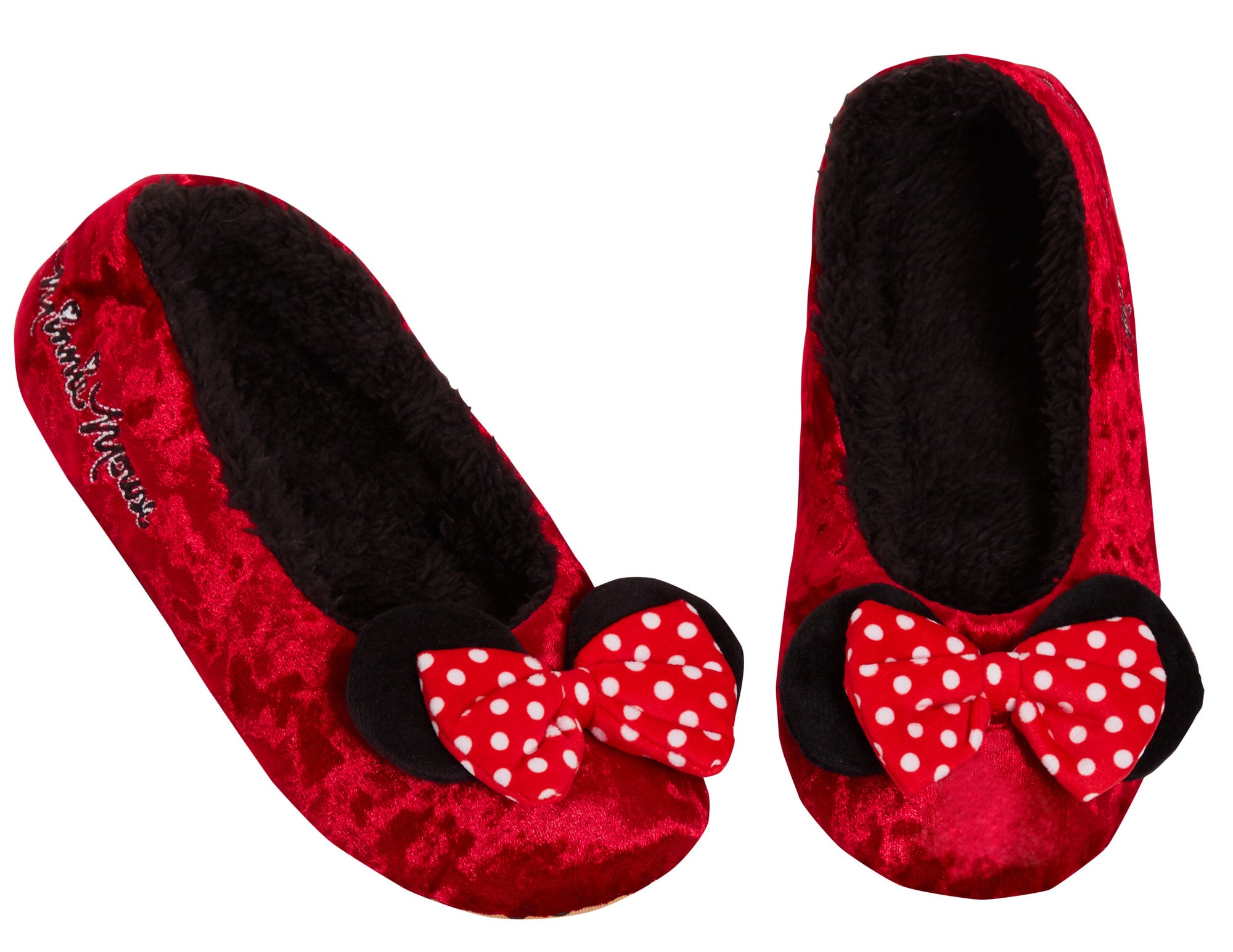 Minnie Mouse Slippers For Women Girls Teens Disney Slip On Ballet Slipper Socks