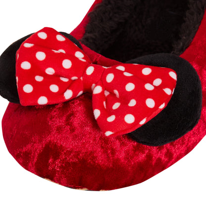 Minnie Mouse Slippers For Women Girls Teens Disney Slip On Ballet Slipper Socks