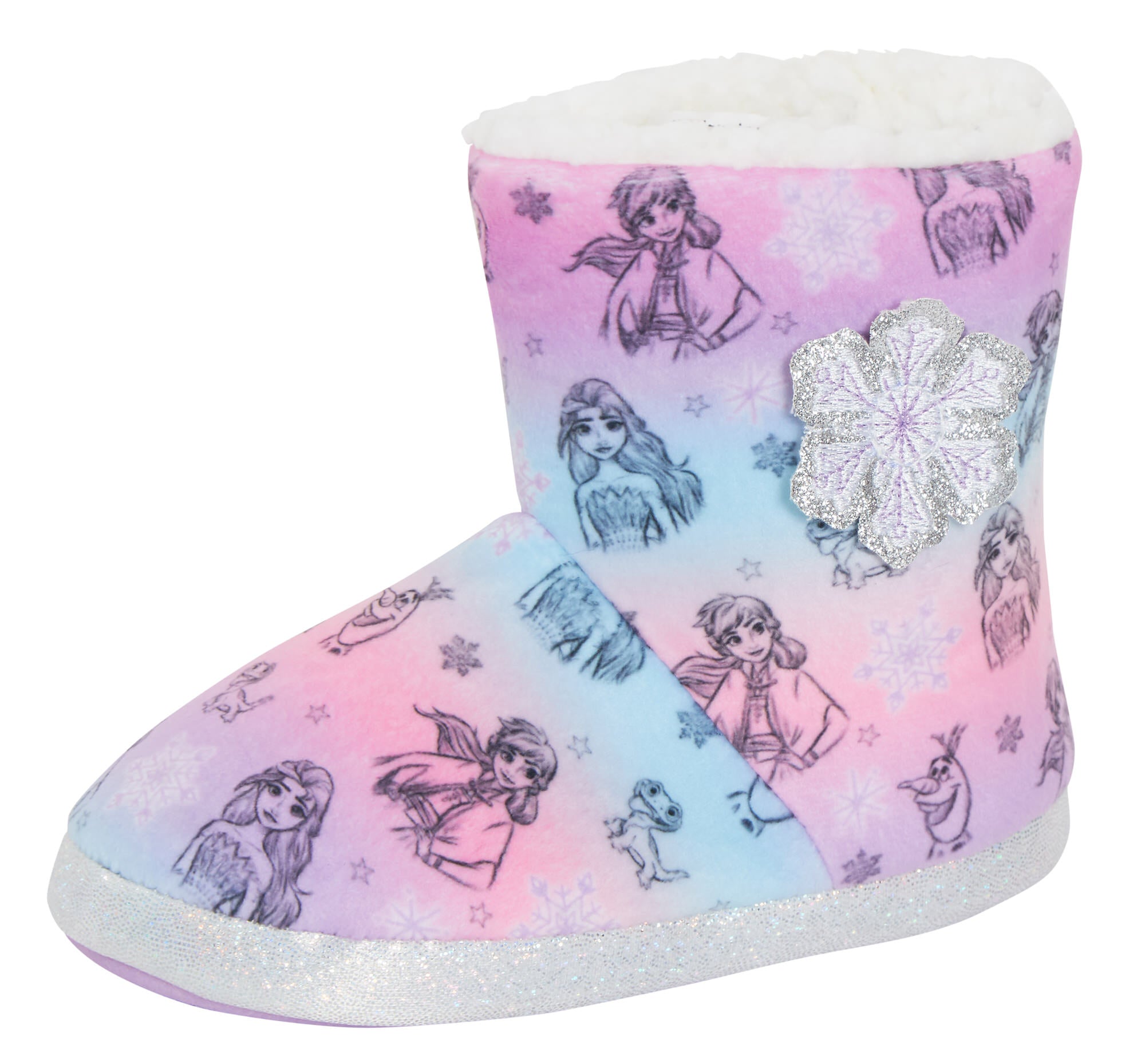 Girls Disney Frozen Slipper Boots Elsa Anna Slippers Warm Fleece Booties Gift