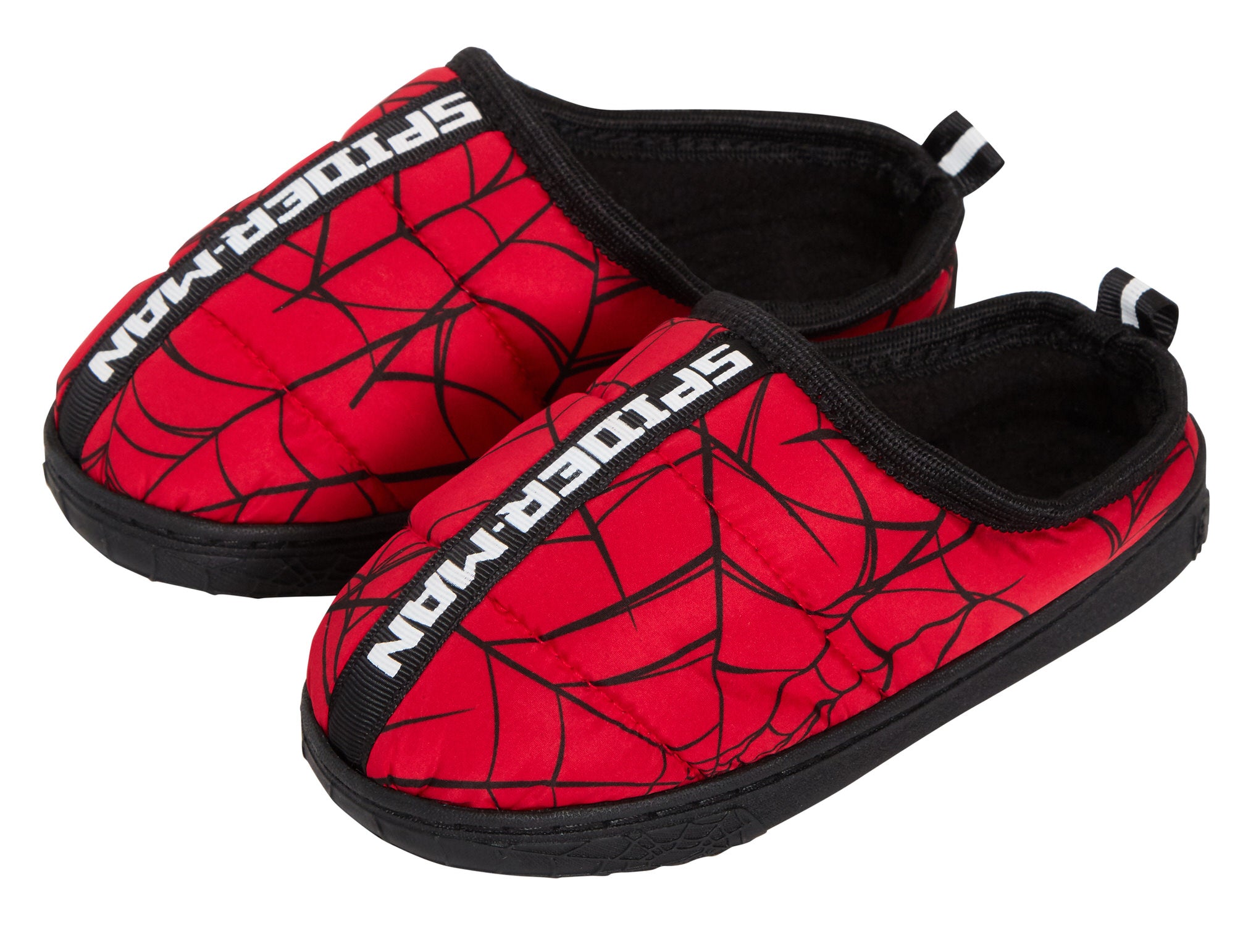 Boys Spider-Man Slippers Kids Marvel Quilted Fleece Lined Slip On House Shoes