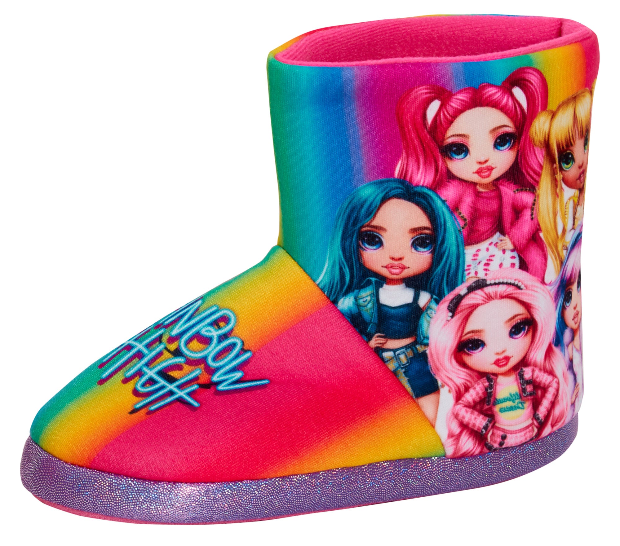 Girls Rainbow High Slipper Boots For Kids Slippers Fleece Booties House Shoes