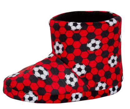 Kids Football Slipper Boots Boys Girls Fleece Lined Slippers House Shoe Booties