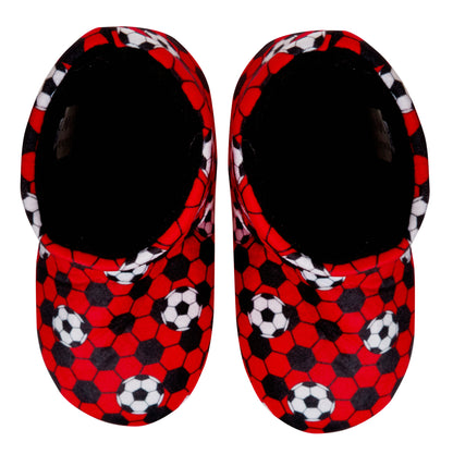Kids Football Slipper Boots Boys Girls Fleece Lined Slippers House Shoe Booties
