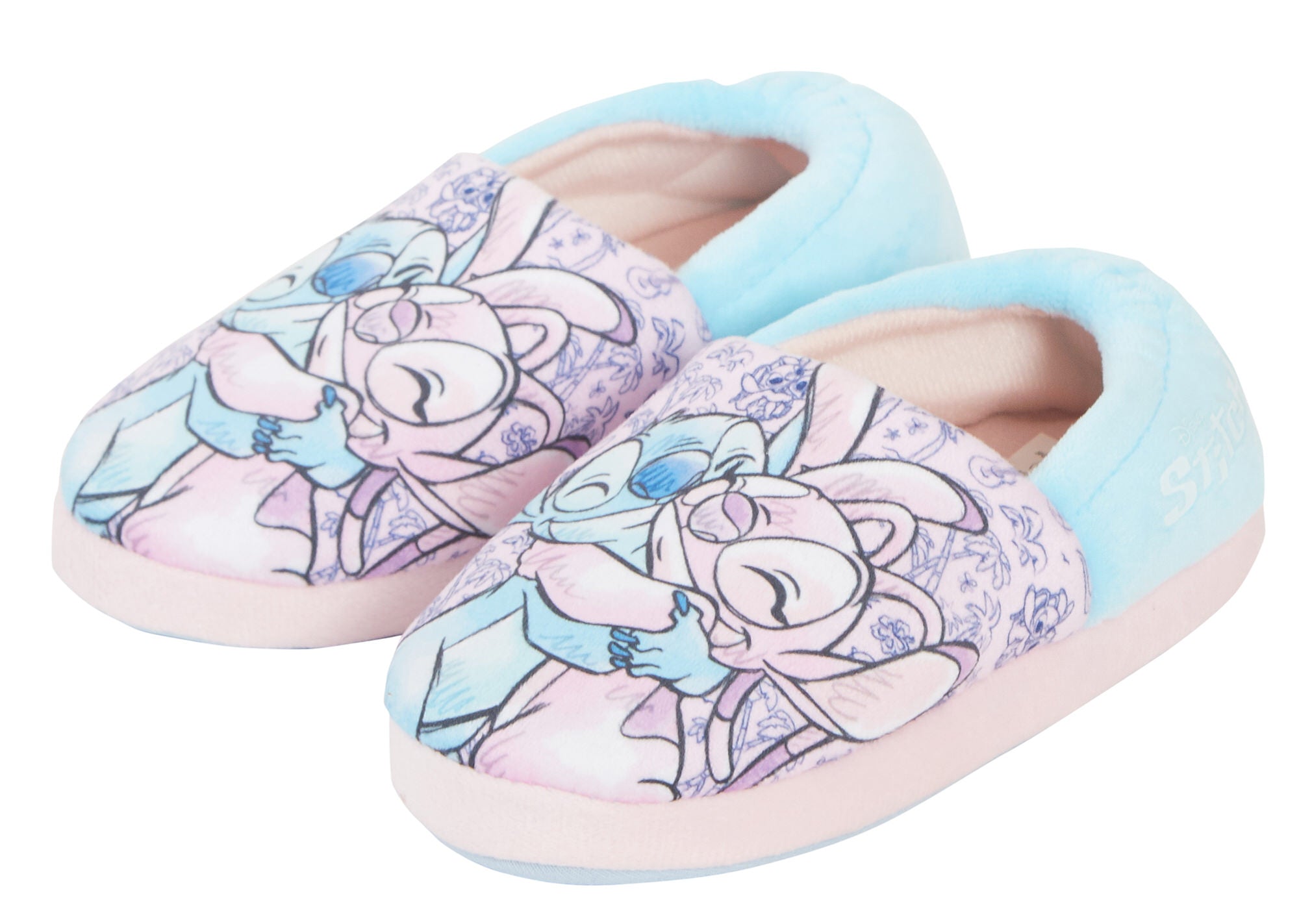 Girls Disney Stitch Slippers For Kids Stitch & Angel Slip On House Shoes Mules