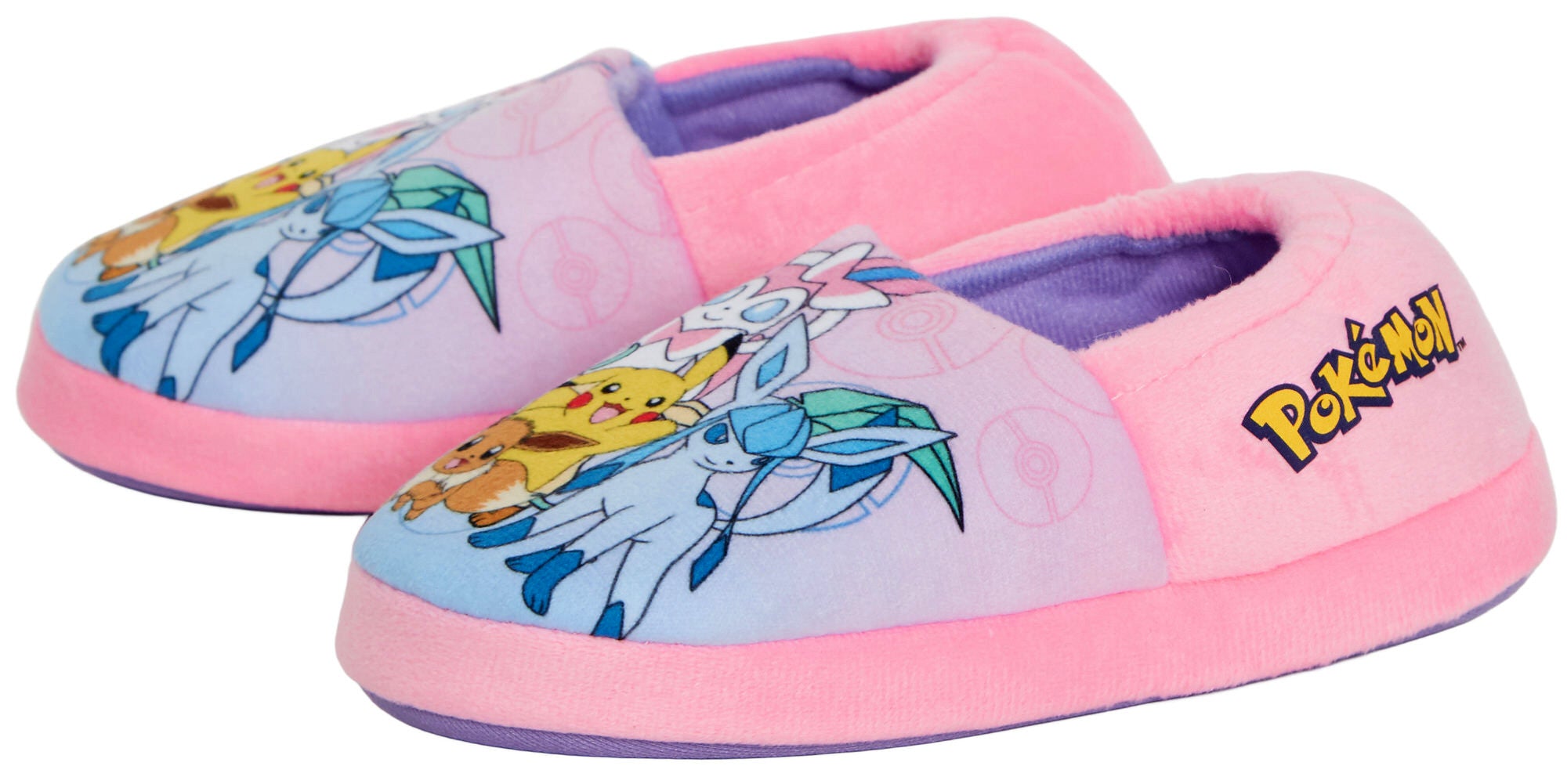 Girls Pokemon Slippers For Kids Pikachu Eevee Slip On House Shoes Fleece Mules