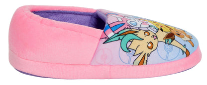 Girls Pokemon Slippers For Kids Pikachu Eevee Slip On House Shoes Fleece Mules
