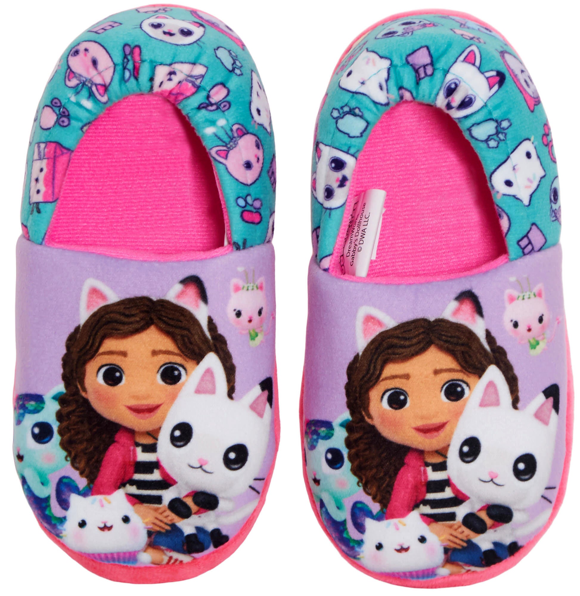 Girls Gabby's Dollhouse Slippers Kids Gabbys Pandy Paws Slip On Mules House Shoes