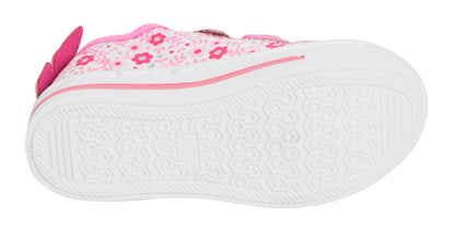 Girls Glitter Butterfly Canvas Pumps Kids Easy Touch Fasten Plimsolls Trainers