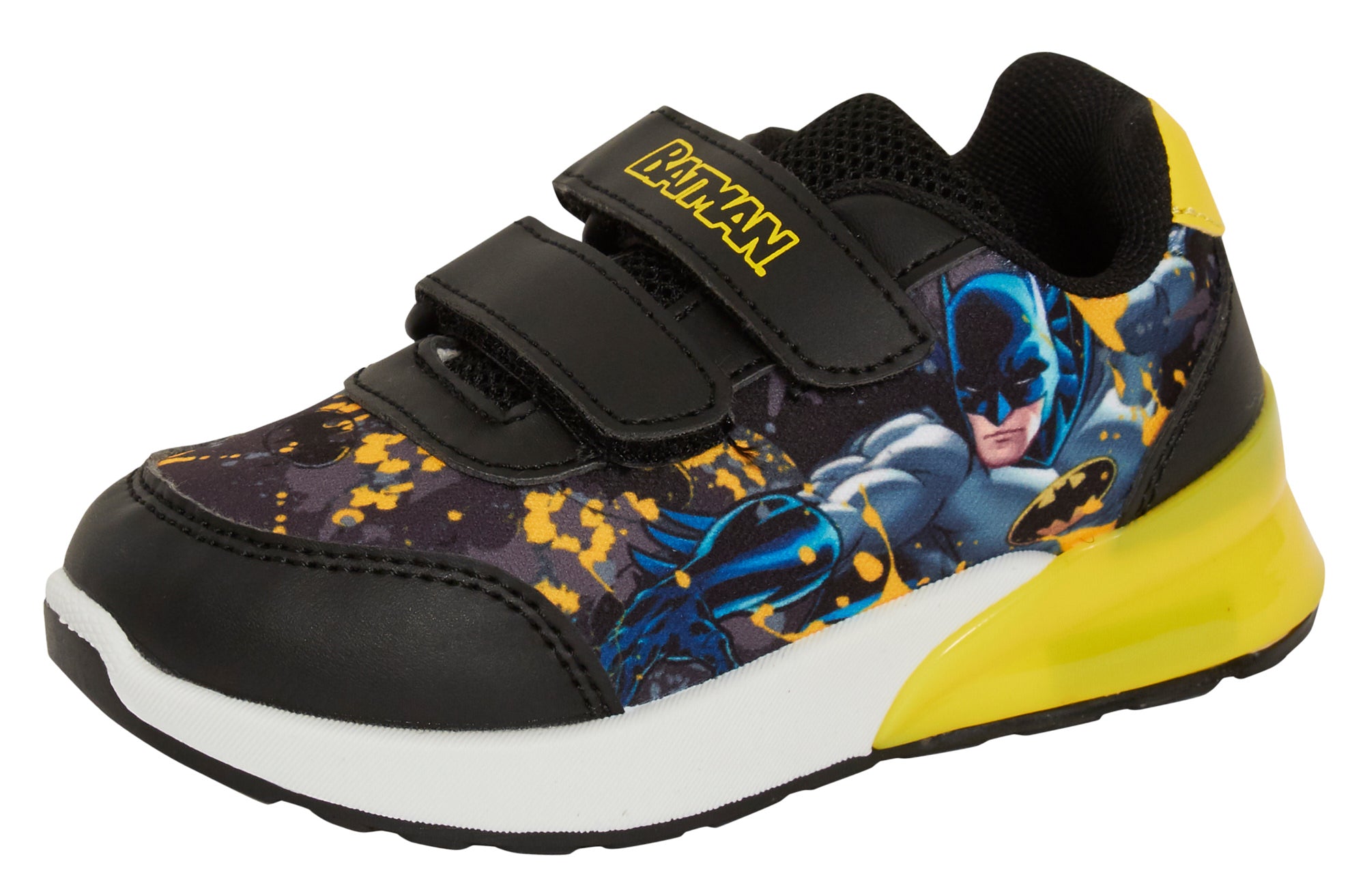 Batman Light Up Boys Trainers with Flashing Lights Kids DC Comics Skate Shoes