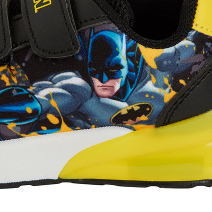 Batman Light Up Boys Trainers with Flashing Lights Kids DC Comics Skate Shoes