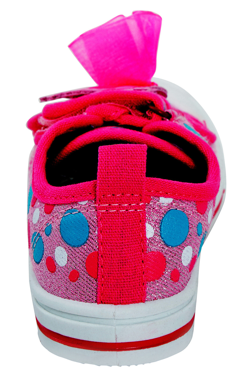 Kids Easy Fasten Flamingo Canvas Pumps Girls Casual Polka Dot Plimsolls Shoes