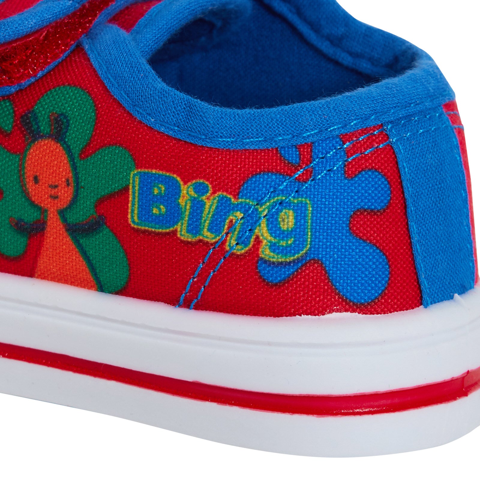 Bing Bunny Canvas Pumps Kids Character 3D Badge Easy Fasten Trainers Plimsolls
