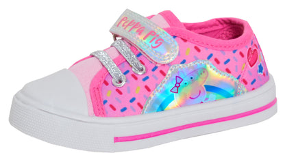 Kids Peppa Pig Canvas Pumps Girls Easy Touch Fasten Plimsolls Trainers Shoes