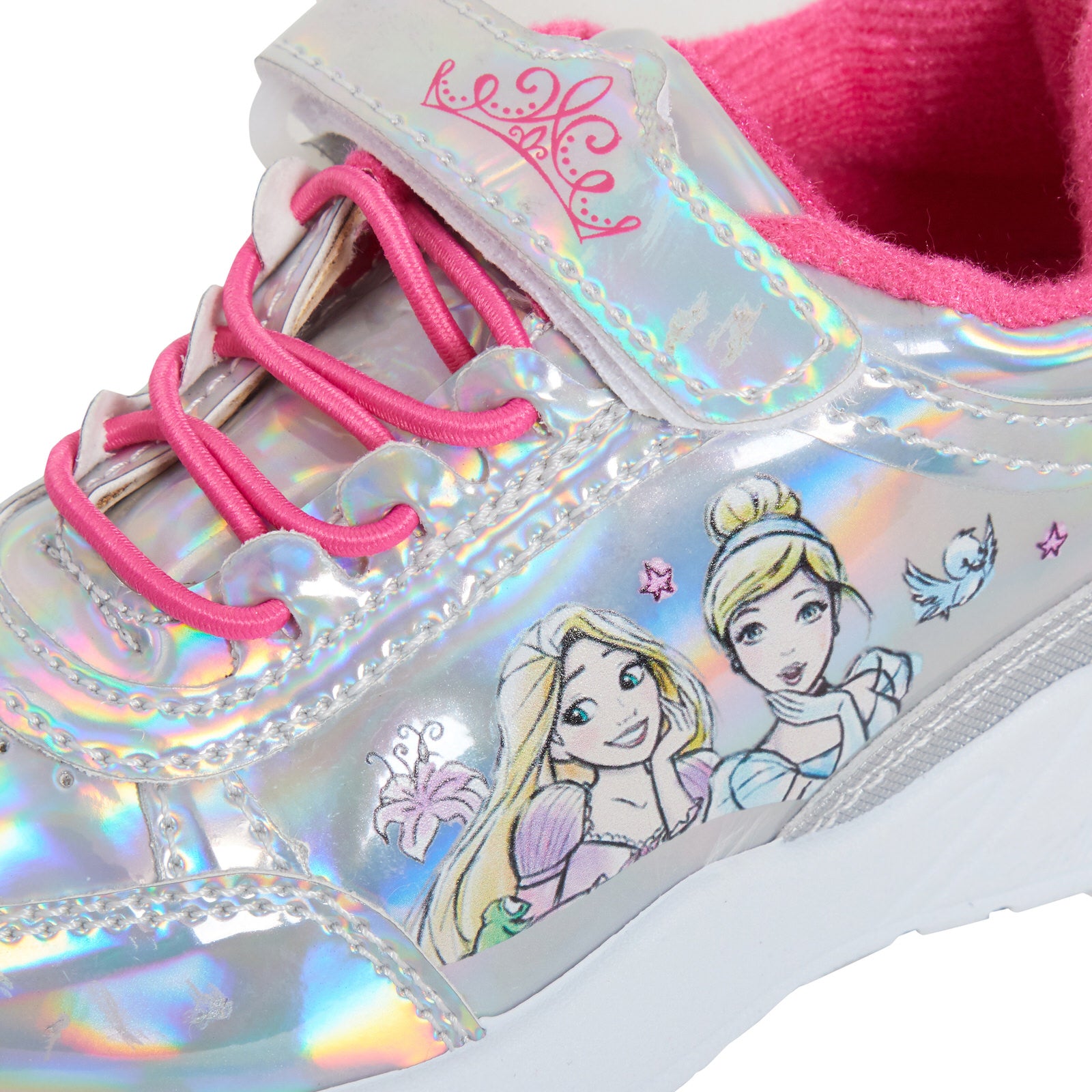 Disney Princess Girls Trainers Holographic Kids Sports Shoes Ariel Rapunzel
