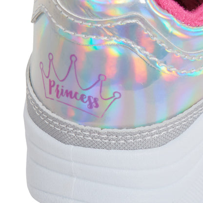 Disney Princess Girls Trainers Holographic Kids Sports Shoes Ariel Rapunzel