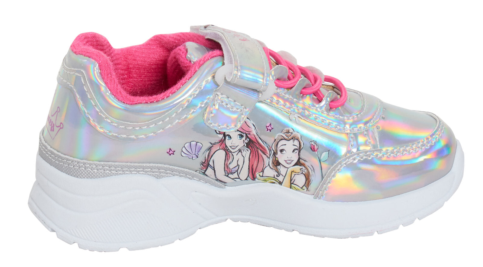 Disney Princess Girls Trainers Holographic Kids Sports Shoes Ariel Rapunzel
