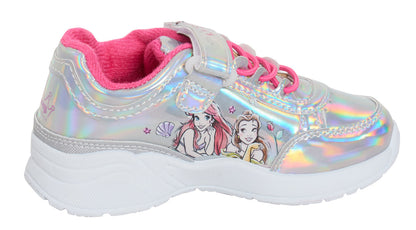 Disney Princess Girls Trainers Holographic Kids Sports Shoes Ariel Rapunzel