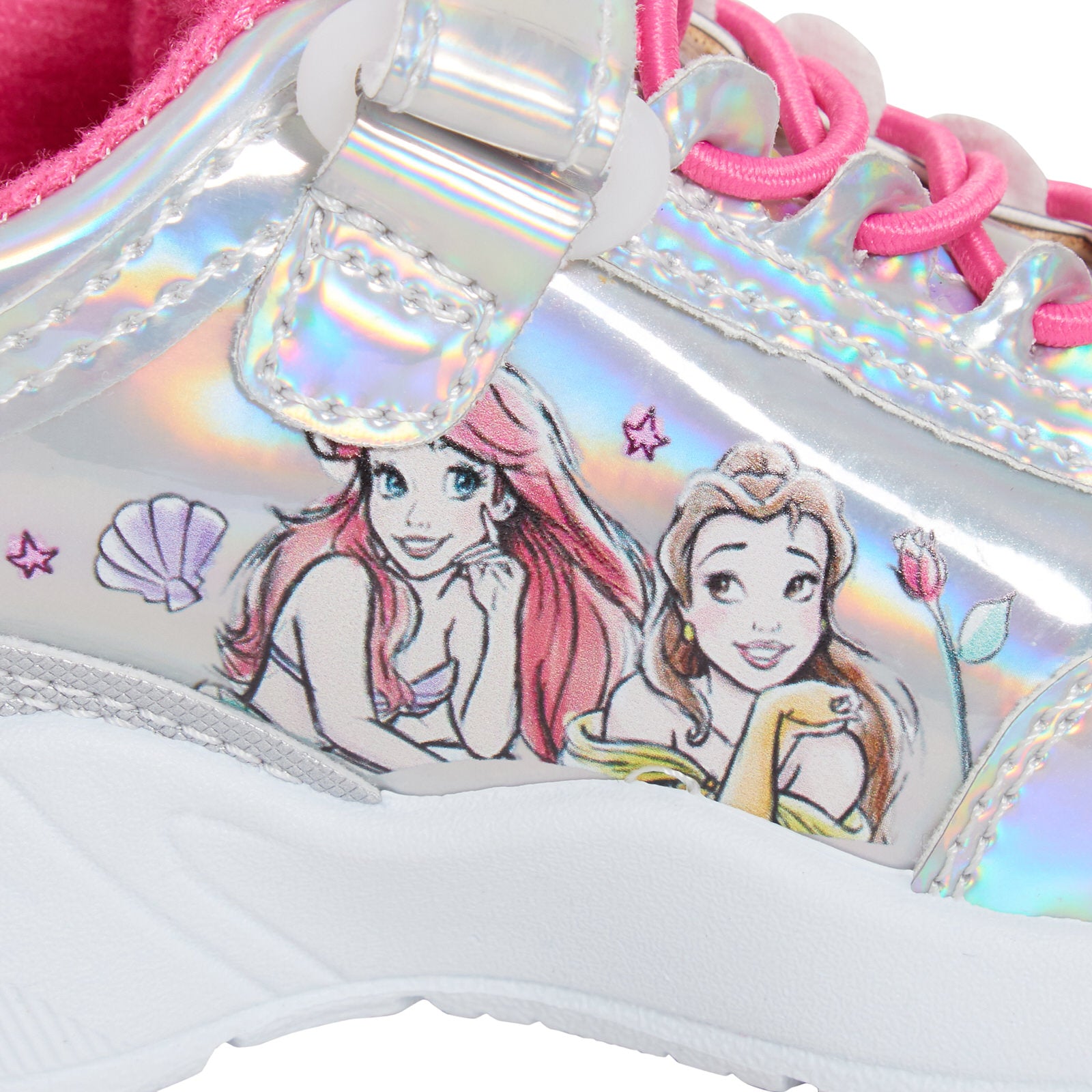 Disney Princess Girls Trainers Holographic Kids Sports Shoes Ariel Rapunzel