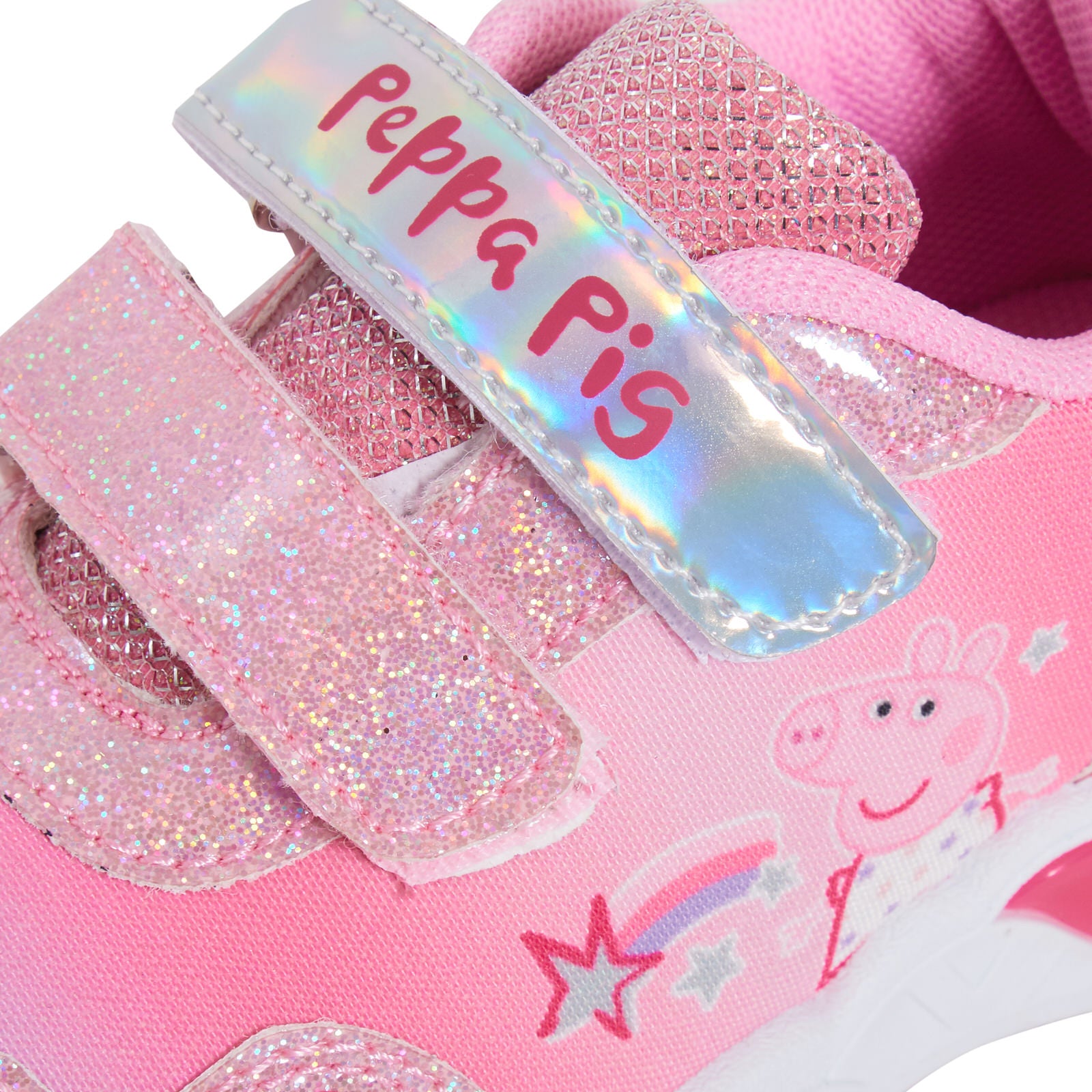 Girls Peppa Pig Light Up Trainers Kids Pink Flashing Lights Sports Shoes Pumps