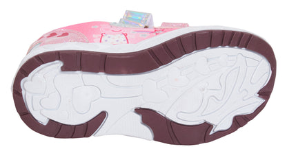 Girls Peppa Pig Light Up Trainers Kids Pink Flashing Lights Sports Shoes Pumps