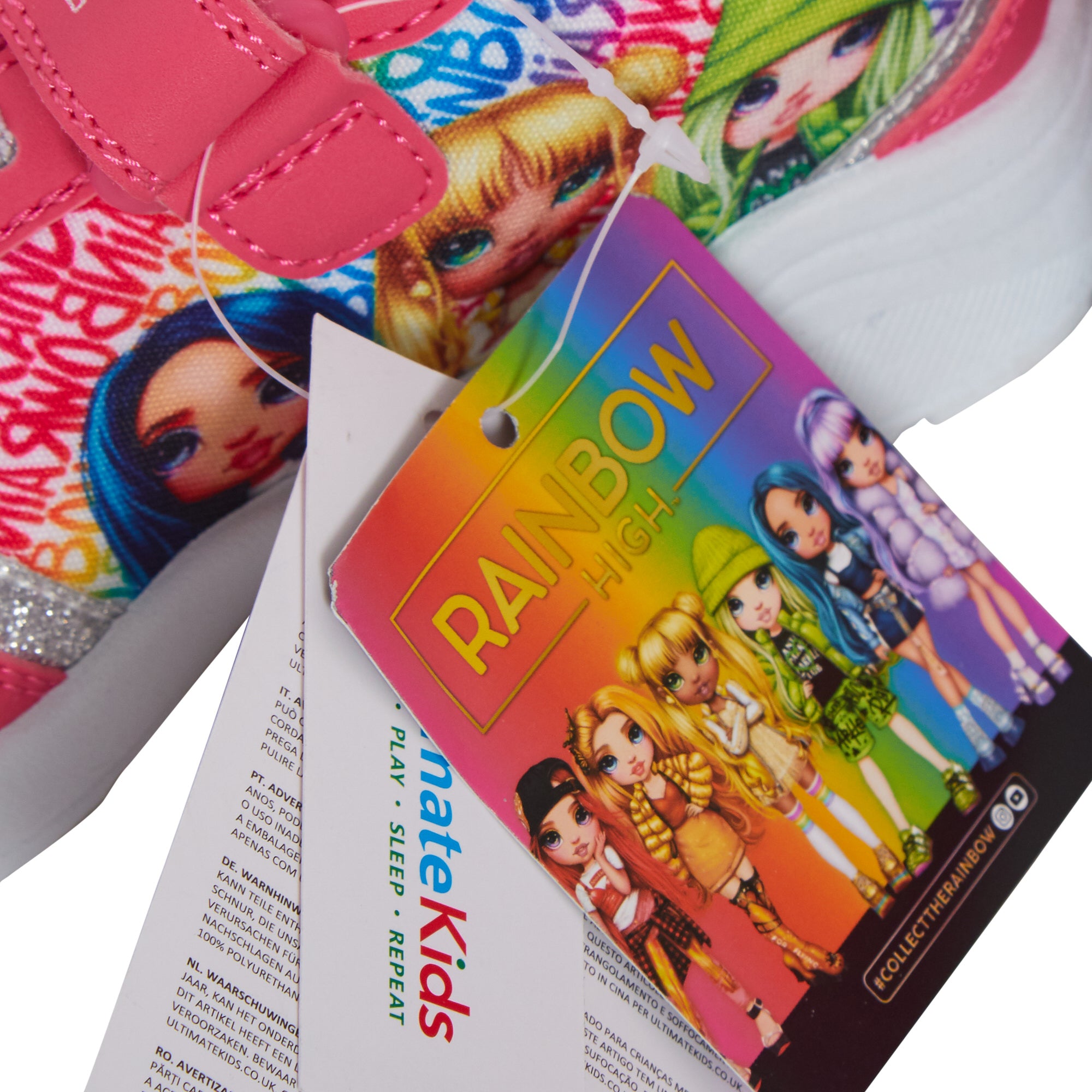 Rainbow High Girls Trainers Kids Fashion Doll Easy Touch Fasten Sports Shoes