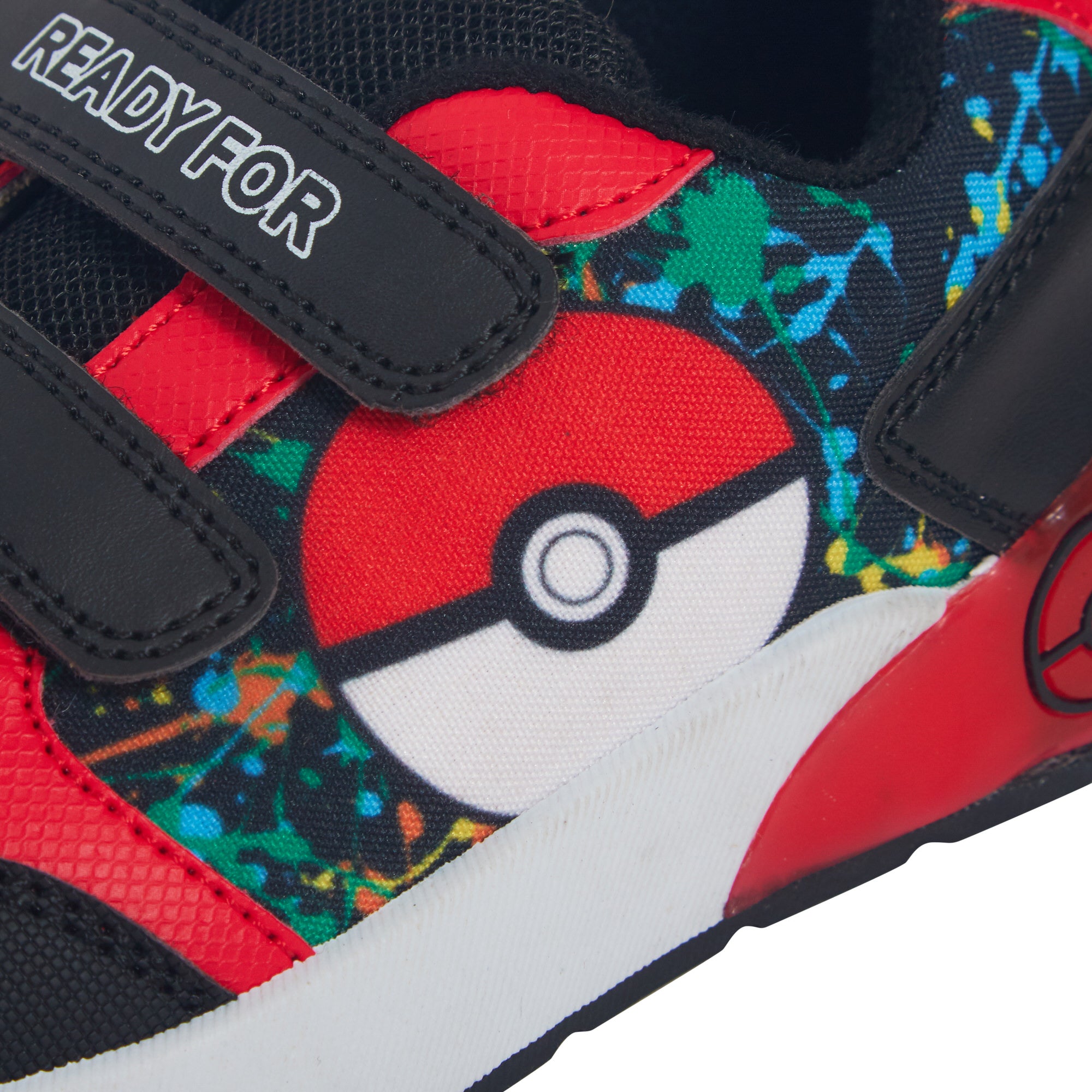Kids Pokemon Light Up Trainers Pokeball Touch Fasten Sports Shoes With Lights