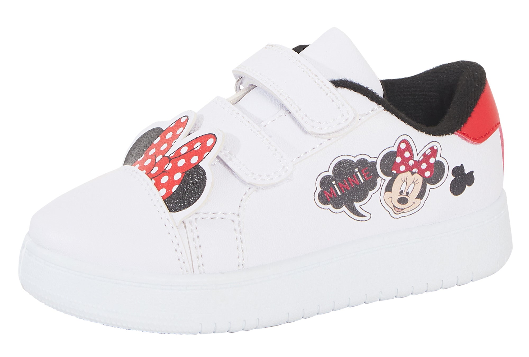 Girls Disney Minnie Mouse Trainers 3D Ears White Sports Shoes Plimsoll Pumps