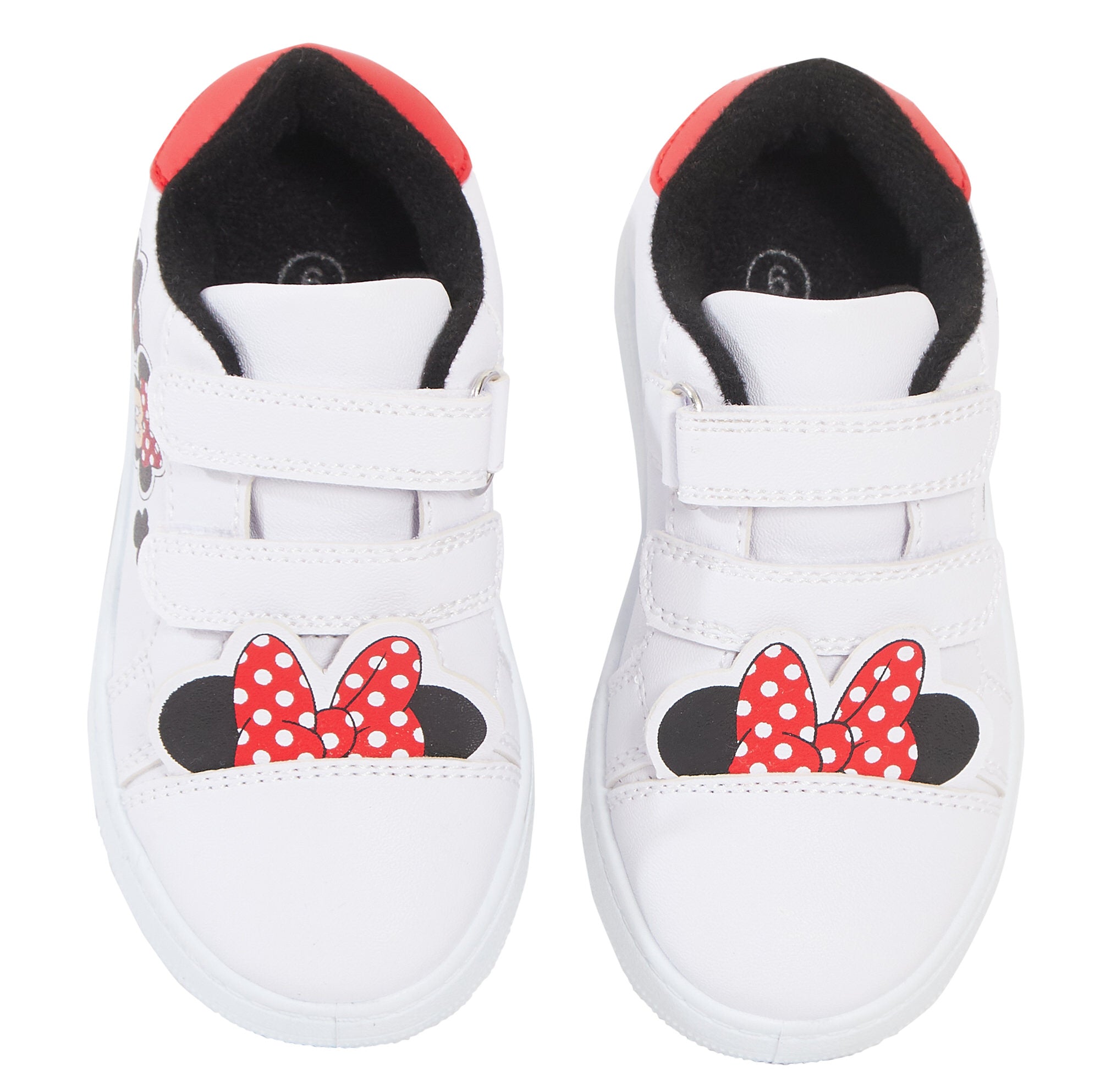 Girls Disney Minnie Mouse Trainers 3D Ears White Sports Shoes Plimsoll Pumps