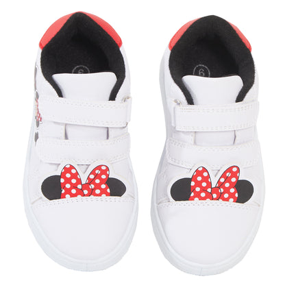 Girls Disney Minnie Mouse Trainers 3D Ears White Sports Shoes Plimsoll Pumps