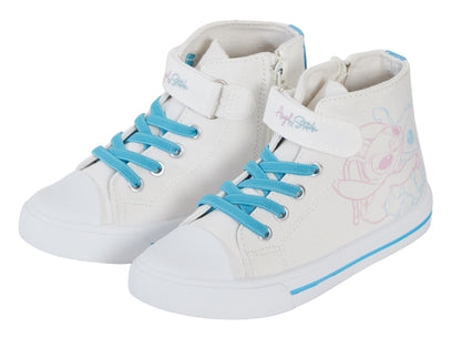 Girls Disney Stitch Hi Top Trainers Canvas Pumps Kids Teens Angel Sports Shoes