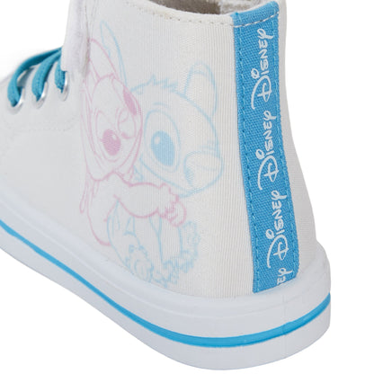 Girls Disney Stitch Hi Top Trainers Canvas Pumps Kids Teens Angel Sports Shoes