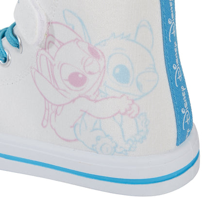 Girls Disney Stitch Hi Top Trainers Canvas Pumps Kids Teens Angel Sports Shoes