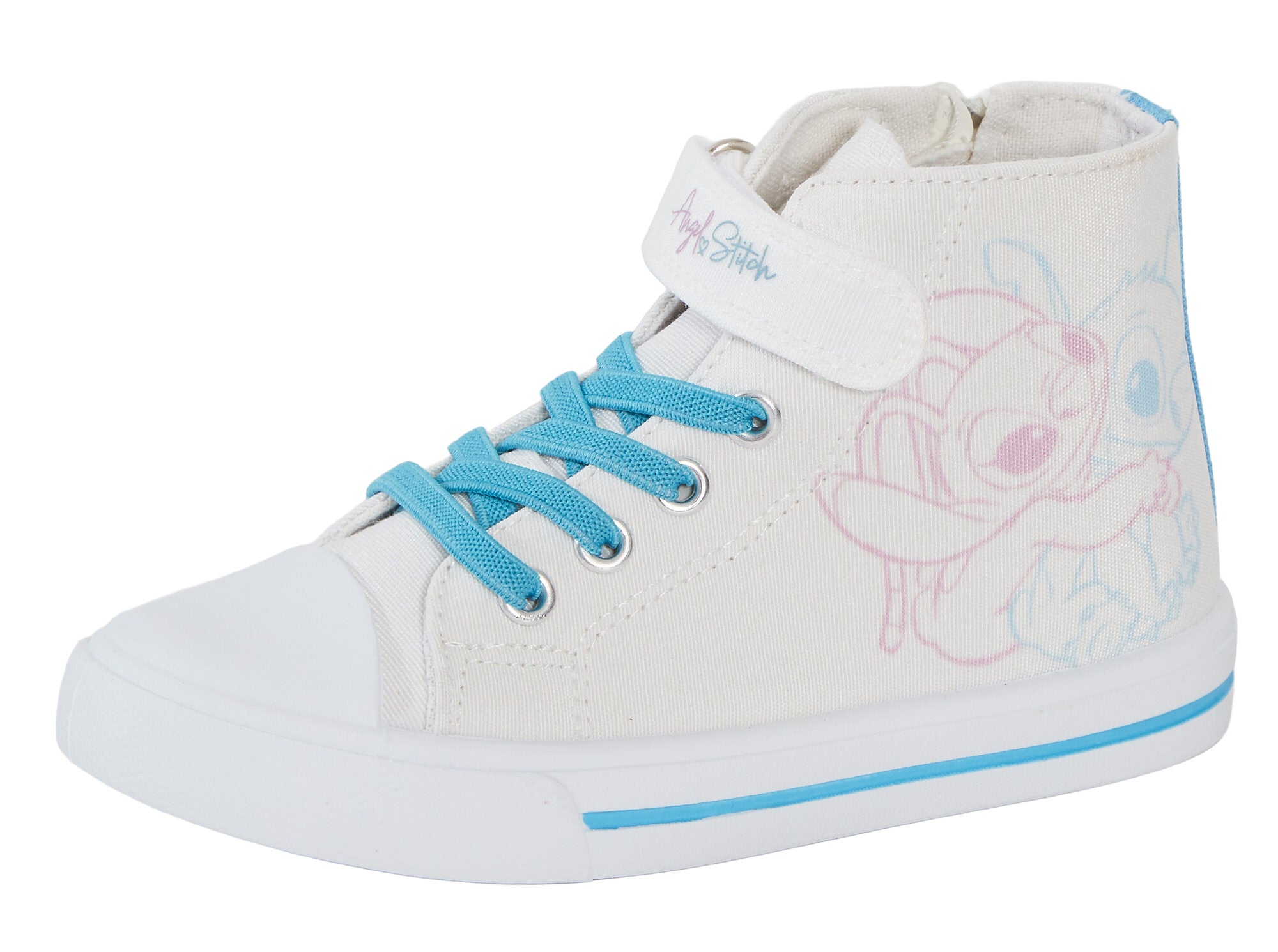 Girls Disney Stitch Hi Top Trainers Canvas Pumps Kids Teens Angel Sports Shoes