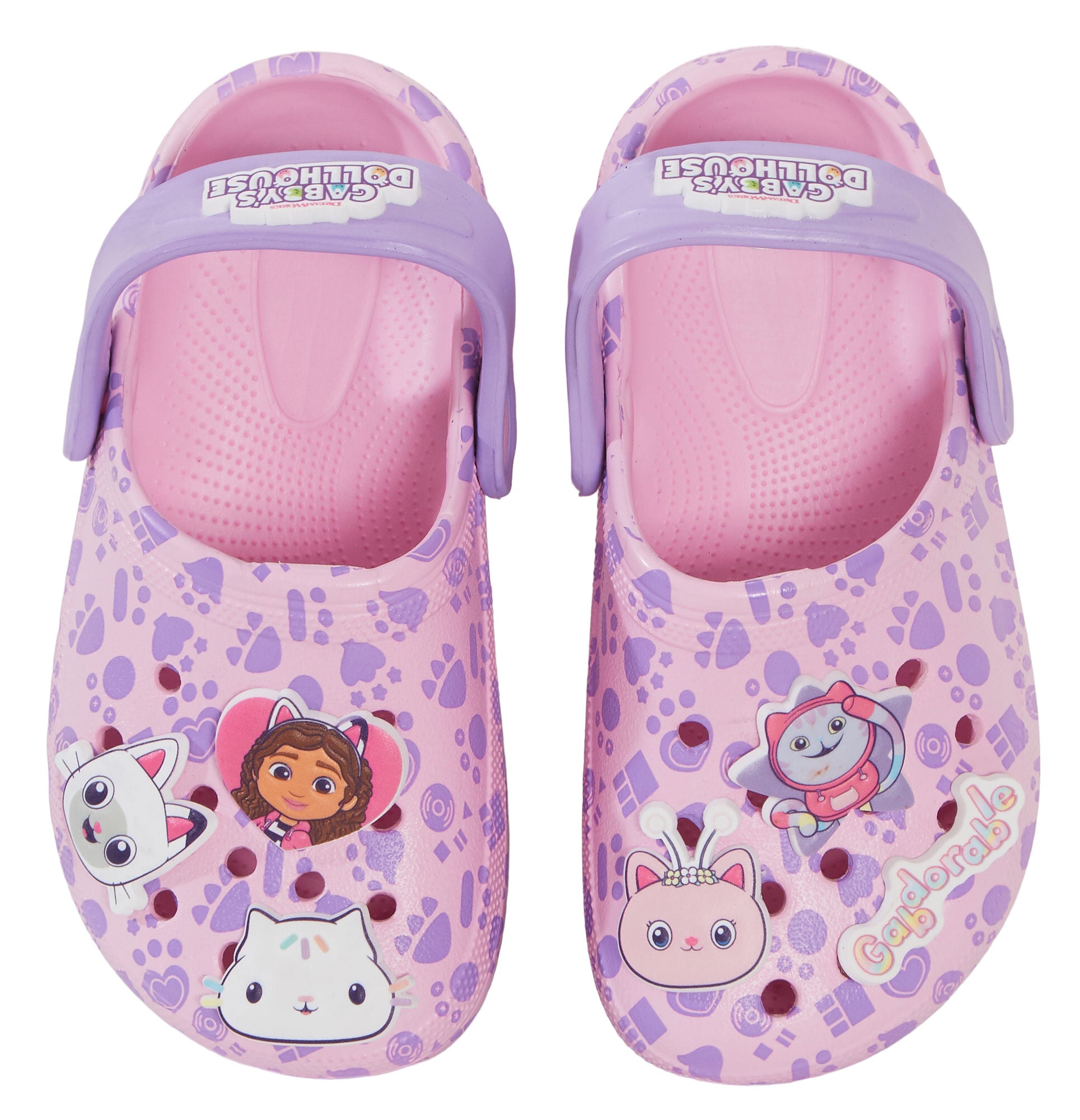 Girls Gabby's Dollhouse Clogs Sandals + Charms Badges Kids Sliders Indoor Shoes