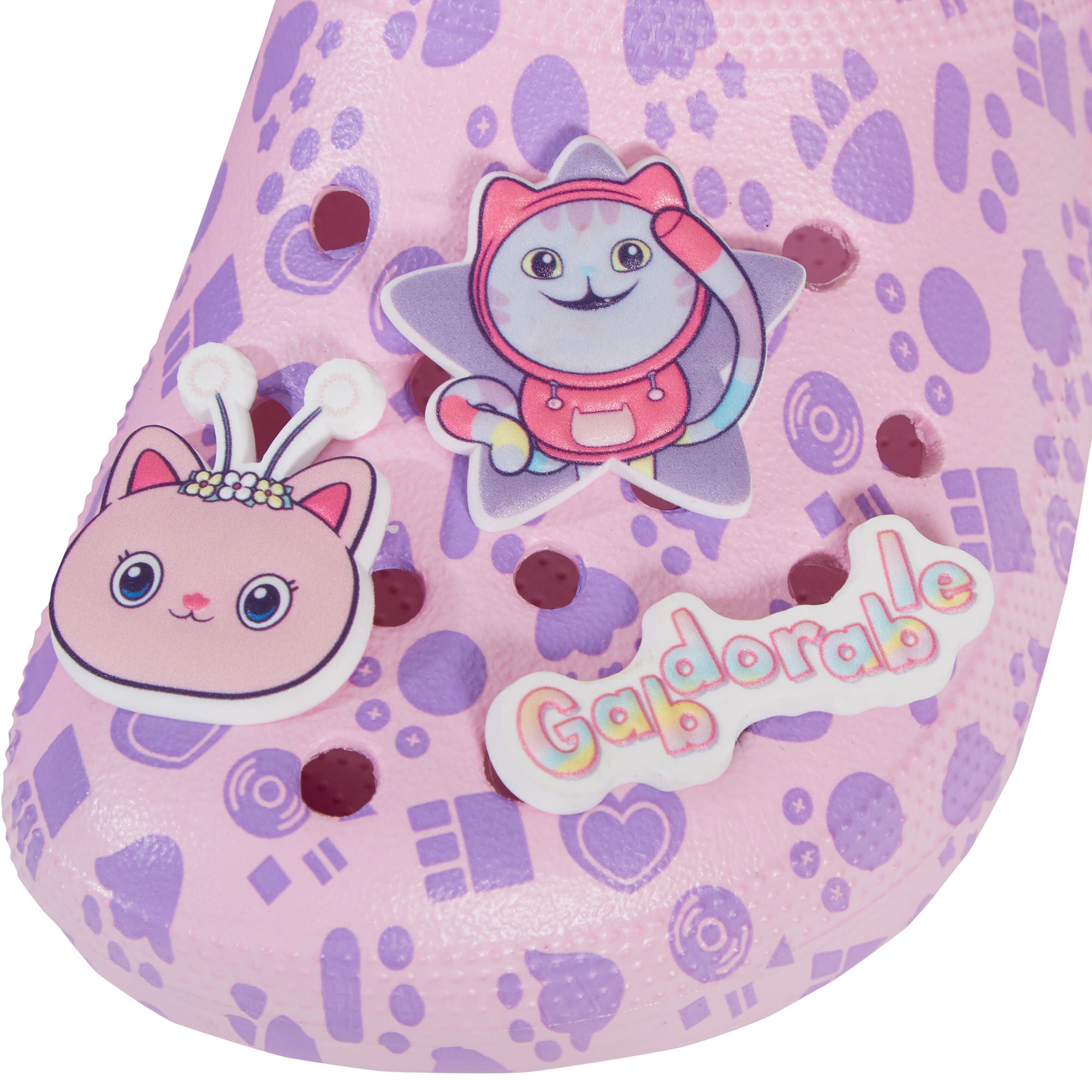 Girls Gabby's Dollhouse Clogs Sandals + Charms Badges Kids Sliders Indoor Shoes