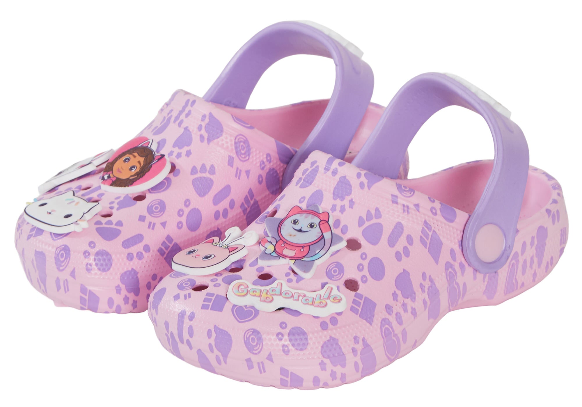 Girls Gabby's Dollhouse Clogs Sandals + Charms Badges Kids Sliders Indoor Shoes