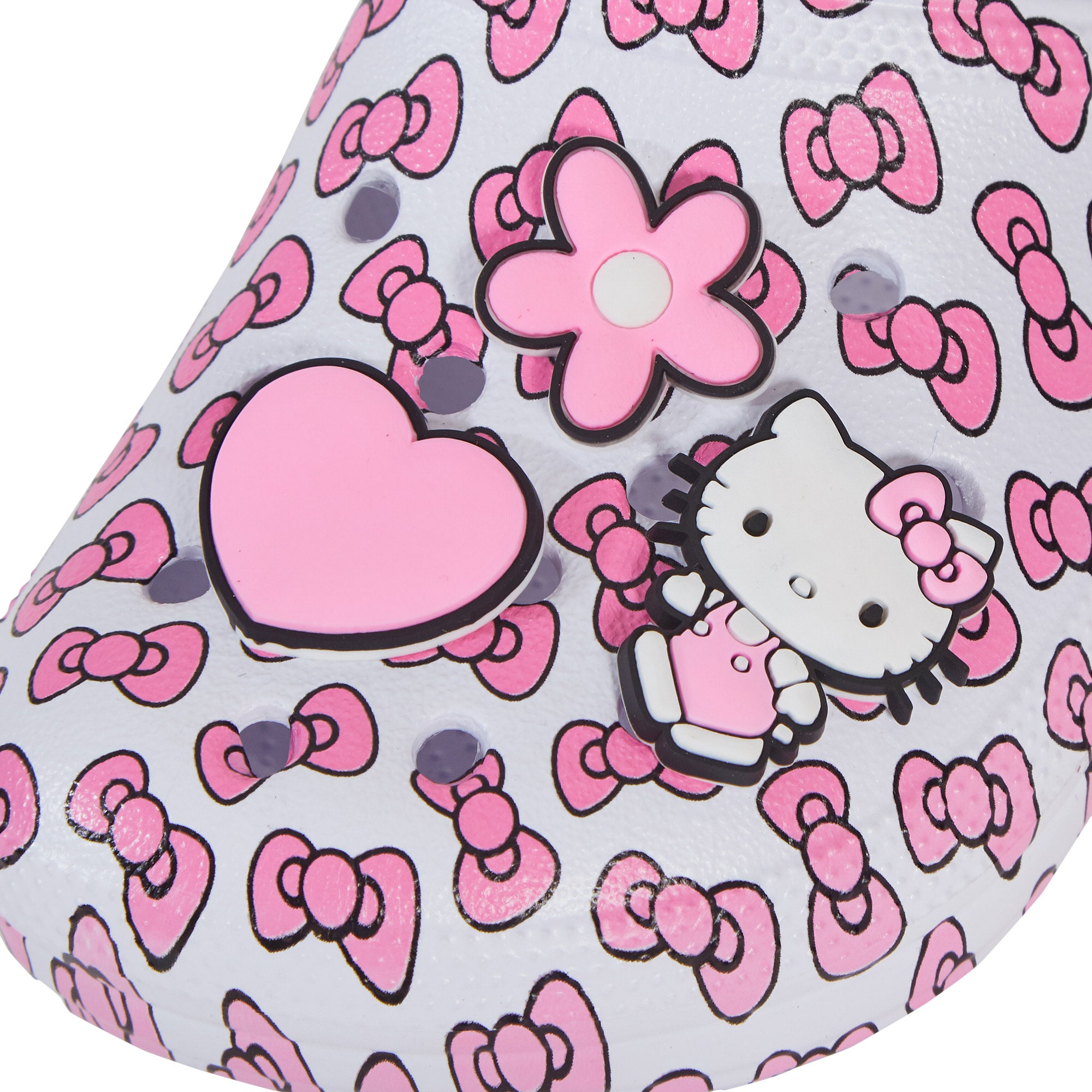 Girls Hello Kitty Clogs Sandals + Charms Badges Kids Sliders Kitten Indoor Shoes