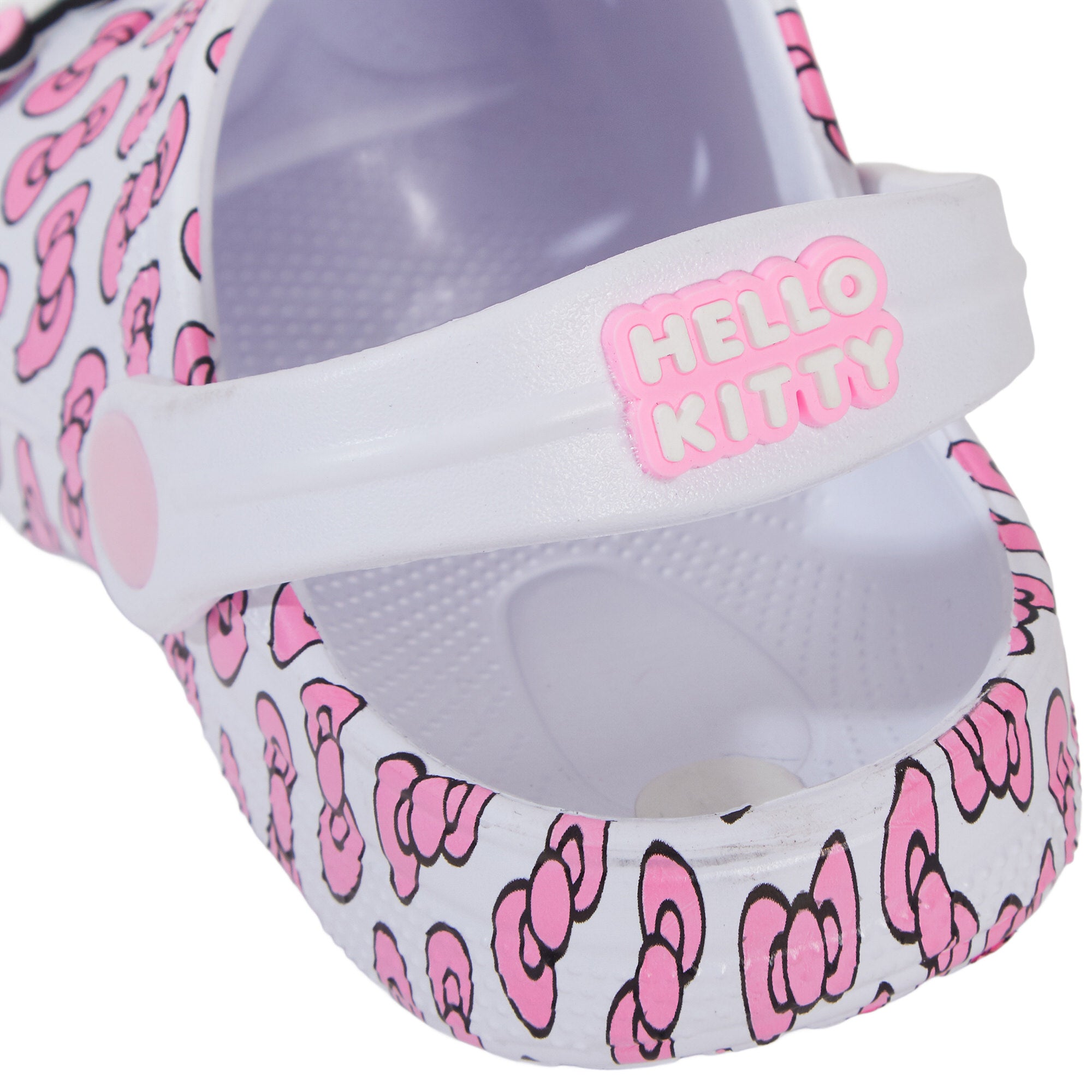 Girls Hello Kitty Clogs Sandals + Charms Badges Kids Sliders Kitten Indoor Shoes