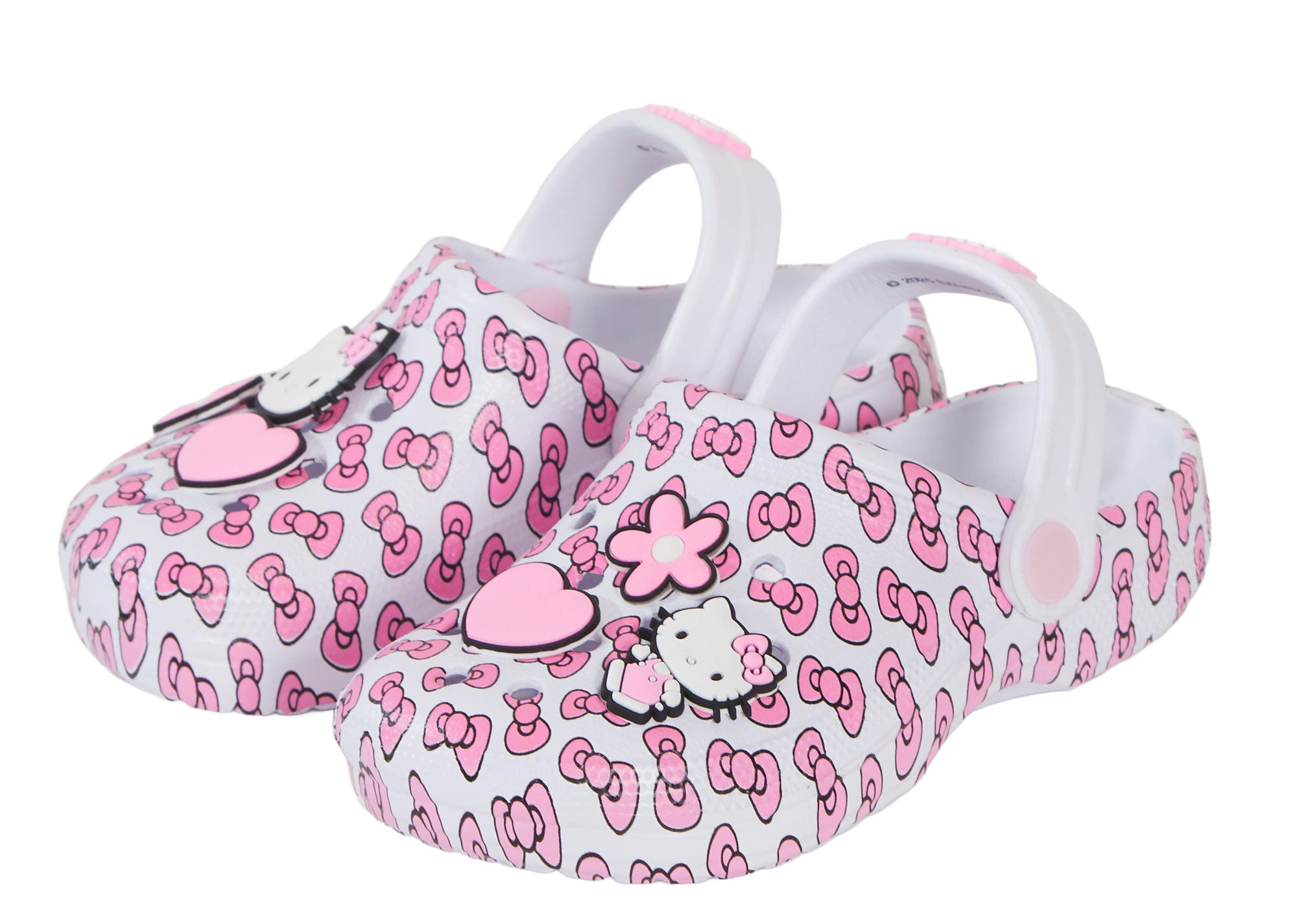 Girls Hello Kitty Clogs Sandals + Charms Badges Kids Sliders Kitten Indoor Shoes